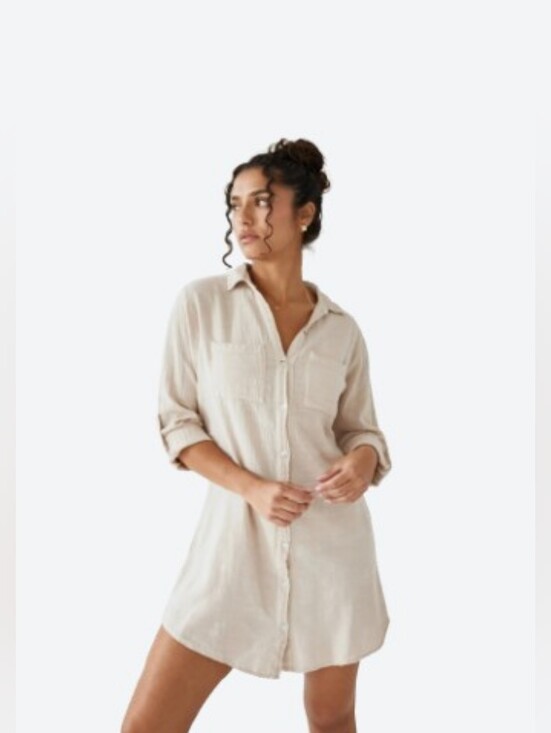 Blanco By Nature Dresses & Skirts - Blanco By Nature Cabana Dress Shirt Linen XL